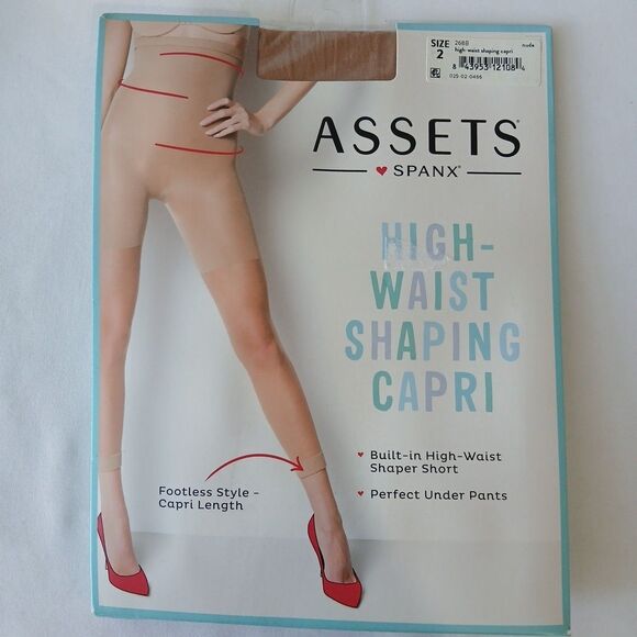 Assets by Spanx High Waist Shaping Capri in Nude Size 2 NWT Free Shipping - Picture 1 of 3